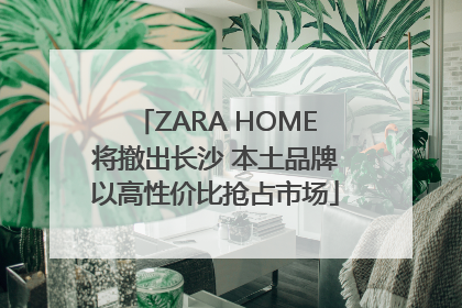 ZARA HOME将撤出长沙 本土品牌以高性价比抢占市场